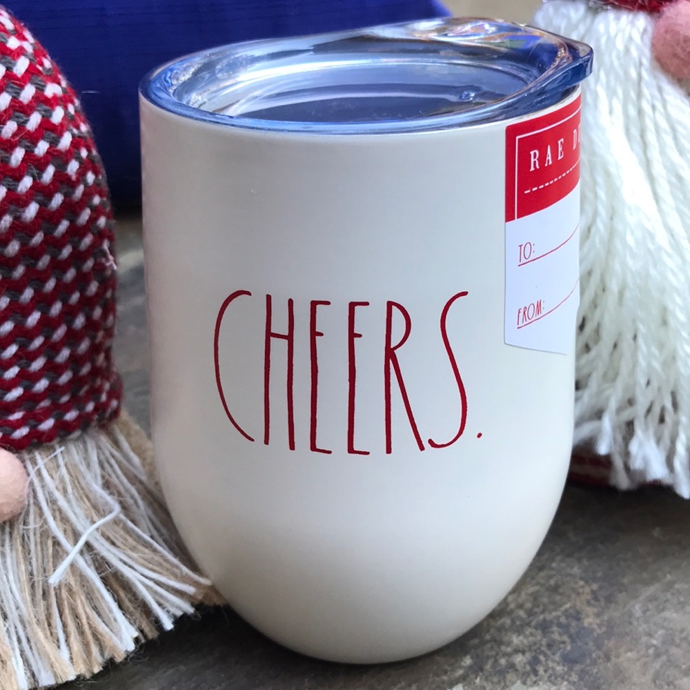 Rae Dunn “Cheers” wine tumbler NWT red lettering - Picture 2 of 6